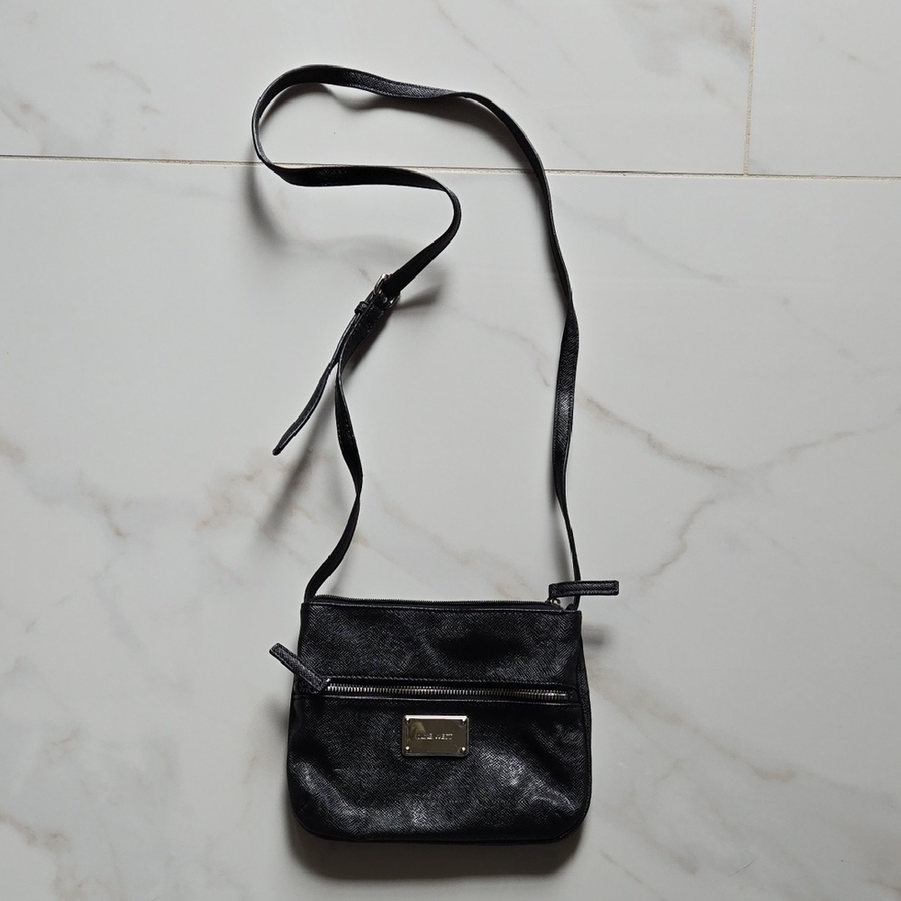 Nine West Black Leather Crossbody Bag